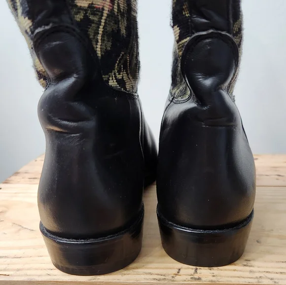 Seychelles Vintage "Pinta" Tapestry Mid Calf Pull On Riding Boot Size 8.5 - Picture 10 of 13